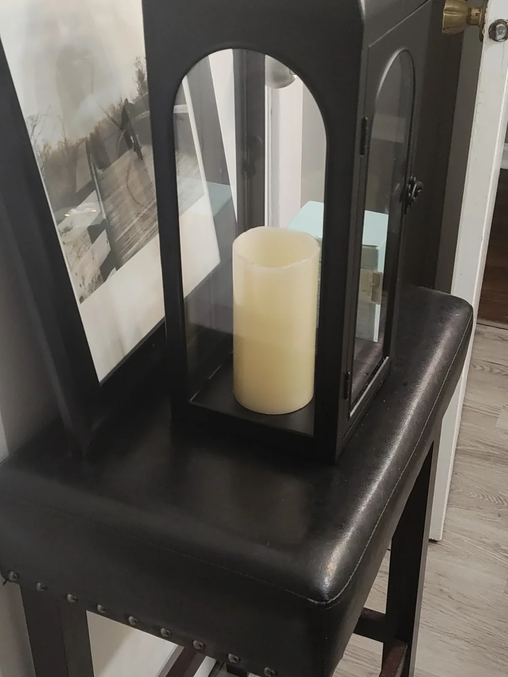 Black Metal Lantern Decorative Candle/Fairy Lights Holder - 2 available
